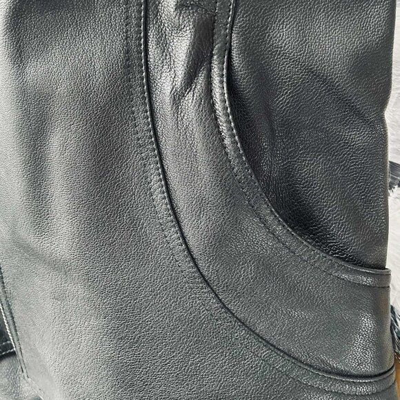 Harley-Davidson Black Leather Moto Jacket with Embroidered Filigree – US L - Picture 10 of 12